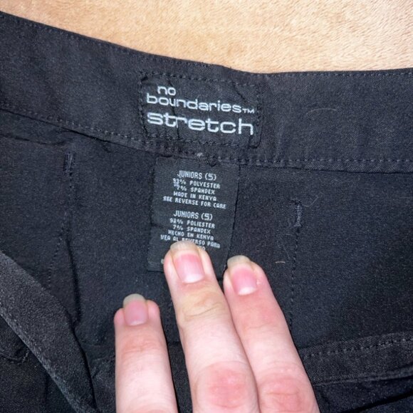 Vtg No Boundaries Junior 5 Black Flat Full Front Zipper Pockets Stretch 90's (O) - Picture 7 of 8